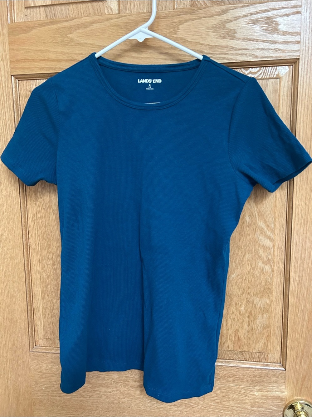 Lands' End Women's Short Sleeve Crew Tee in Deep Teal